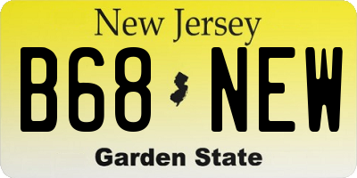 NJ license plate B68NEW