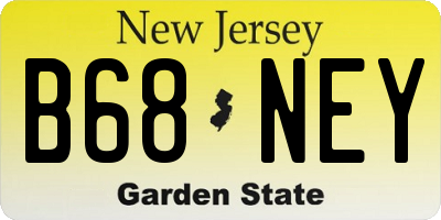 NJ license plate B68NEY