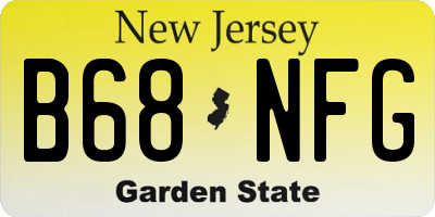 NJ license plate B68NFG