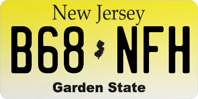 NJ license plate B68NFH