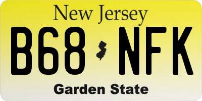 NJ license plate B68NFK