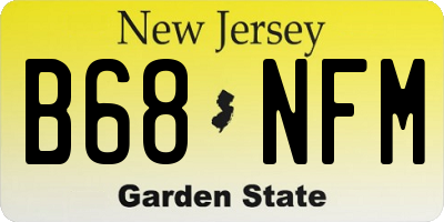 NJ license plate B68NFM
