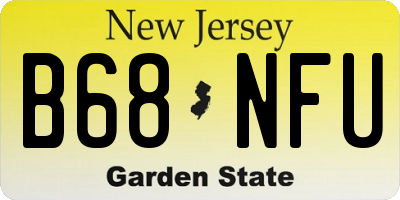NJ license plate B68NFU