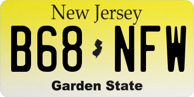 NJ license plate B68NFW