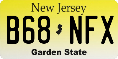 NJ license plate B68NFX