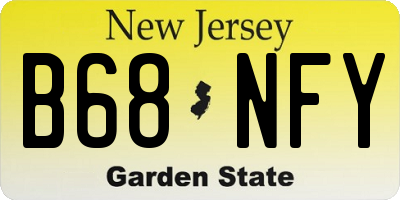 NJ license plate B68NFY