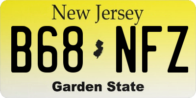 NJ license plate B68NFZ