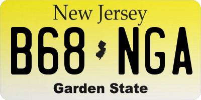 NJ license plate B68NGA