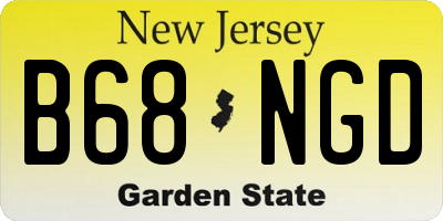 NJ license plate B68NGD