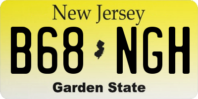 NJ license plate B68NGH