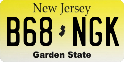 NJ license plate B68NGK
