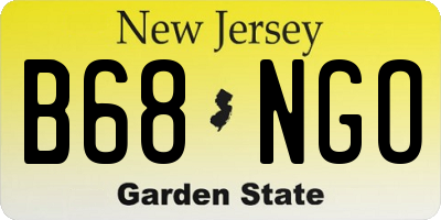 NJ license plate B68NGO
