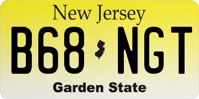 NJ license plate B68NGT
