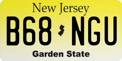 NJ license plate B68NGU