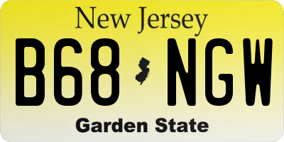 NJ license plate B68NGW