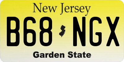 NJ license plate B68NGX