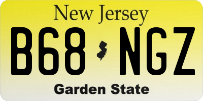 NJ license plate B68NGZ