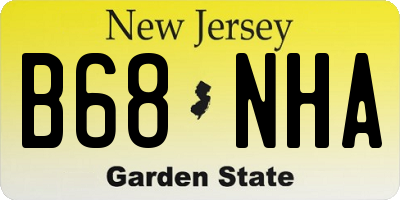 NJ license plate B68NHA