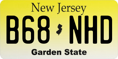 NJ license plate B68NHD