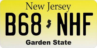 NJ license plate B68NHF