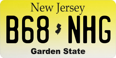 NJ license plate B68NHG