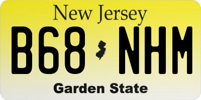 NJ license plate B68NHM