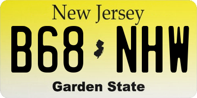 NJ license plate B68NHW
