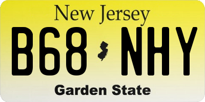 NJ license plate B68NHY