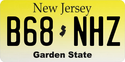 NJ license plate B68NHZ
