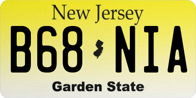 NJ license plate B68NIA