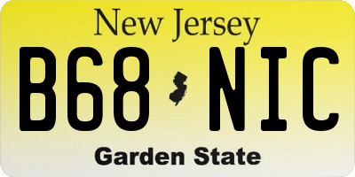 NJ license plate B68NIC