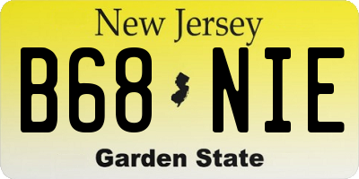 NJ license plate B68NIE