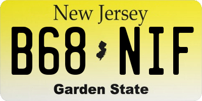 NJ license plate B68NIF
