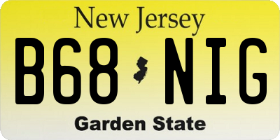 NJ license plate B68NIG
