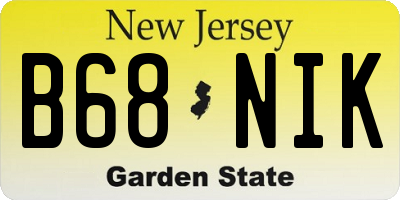 NJ license plate B68NIK