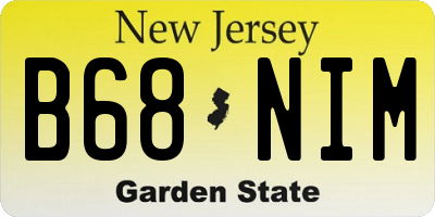 NJ license plate B68NIM