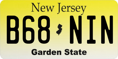 NJ license plate B68NIN