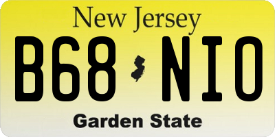 NJ license plate B68NIO