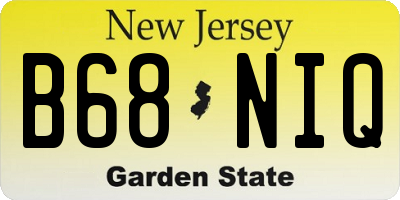 NJ license plate B68NIQ