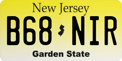 NJ license plate B68NIR