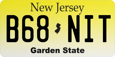 NJ license plate B68NIT
