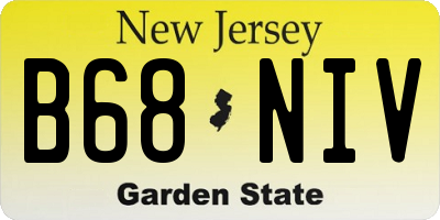 NJ license plate B68NIV