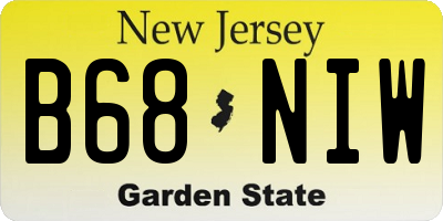 NJ license plate B68NIW