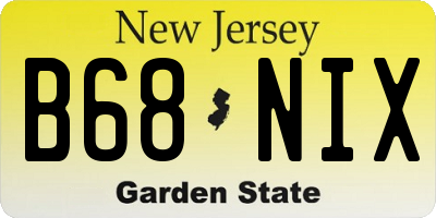 NJ license plate B68NIX