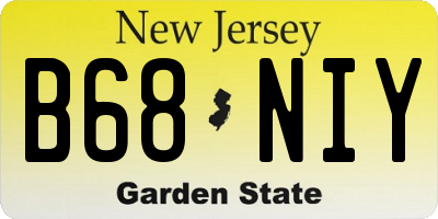 NJ license plate B68NIY
