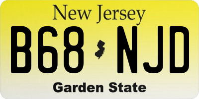 NJ license plate B68NJD