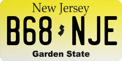 NJ license plate B68NJE