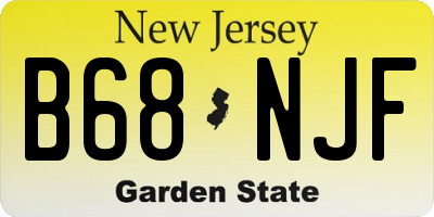 NJ license plate B68NJF
