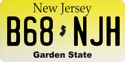 NJ license plate B68NJH