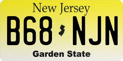 NJ license plate B68NJN